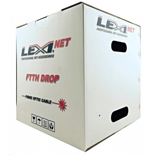Optický kabel LEXI-Net DROP FTTx, 4x 9/125 SM, G.657A1, LS0H, černý, cívka 1km Optický kabel LEXI-Net DROP FTTx, 4x 9/125 SM, G.657A1, LS0H, černý, cívka 1km