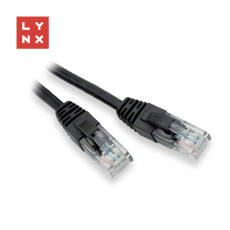 LYNX UTP patch kabel Cat5e, PVC, CCA, 15m, černý