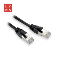 LYNX FTP patch kabel Cat5e PVC, CCA, 1m, černý (balení obsahuje 10ks)