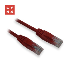 LYNX UTP patch kabel Cat5e, PVC, CCA, 7m, červený