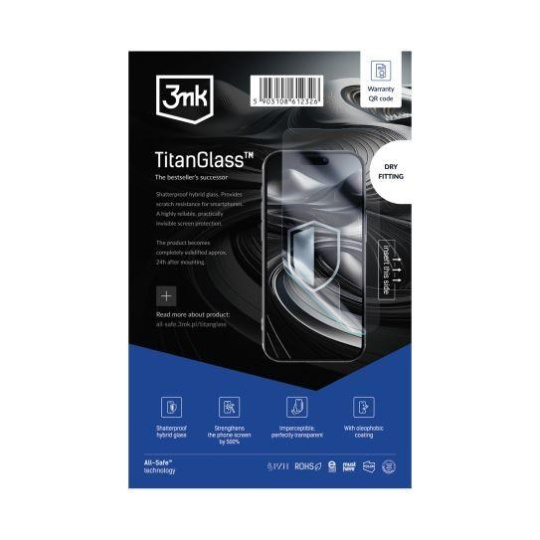 3mk All-Safe - AIO fólie TitanGlass Phone 50 ks + výměnný nůž + aplikátor + bonus Fuego reproduktor