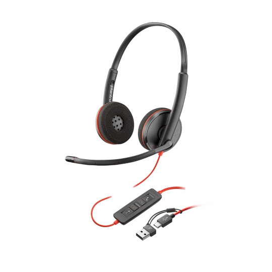 Poly Blackwire 3220 náhlavní souprava, USB-C/A adaptér, stereo
