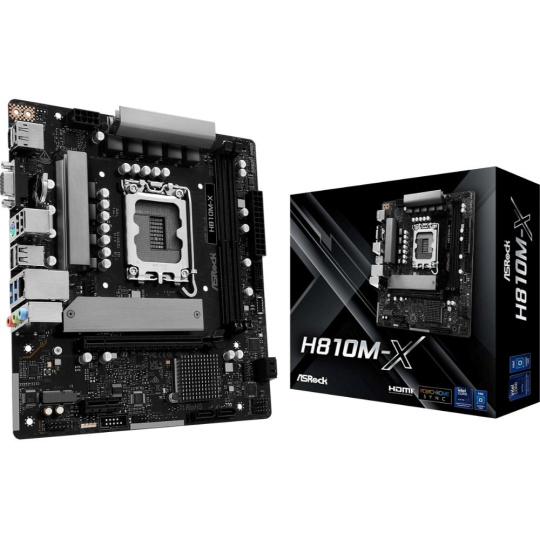 ASRock MB Sc LGA1851 H810M-X, Intel H810, 2xDDR5, 1xDP, 1xHDMI, 1xVGA, mATX ASRock MB Sc LGA1851 H810M-X, Intel H810, 2xDDR5, 1xDP, 1xHDMI, 1xVGA, mATX