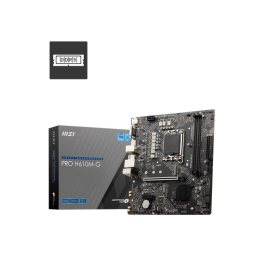 MSI MB Sc LGA1700 PRO H610M-G, Intel H610, 2xDDR5, 1xDP, 1xHDMI, 1xVGA, mATX MSI MB Sc LGA1700 PRO H610M-G, Intel H610, 2xDDR5, 1xDP, 1xHDMI, 1xVGA, mATX
