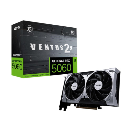 BAZAR - MSI VGA NVIDIA GeForce RTX 5060 8G VENTUS 2X OC, RTX 5060, 8GB GDDR7, 3xDP, 1xHDMI - Po opravě (Bez příšlušenstv BAZAR - MSI VGA NVIDIA GeForce RTX 5060 8G VENTUS 2X OC, RTX 5060, 8GB GDDR7, 3xDP, 1xHDMI - Po opravě (Bez příšlušenstv
