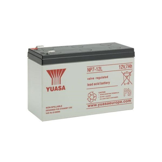 Baterie - YUASA NP7-12L (12V/7Ah - Faston F2 250), životnost 5let Baterie - YUASA NP7-12L (12V/7Ah - Faston F2 250), životnost 5let