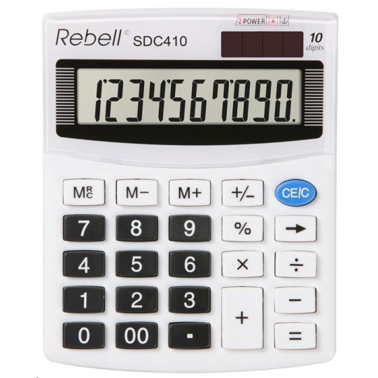 REBELL  kalkulačka -SDC410 - bílá