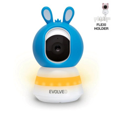 EVOLVEO Baby Monitor LUX, Chytrá 360° videochůvička s nočním viděním, detekcí pláče a pohybu, modrá
