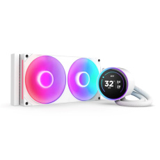 NZXT vodní chladič Kraken 280 ELITE RGB / 2x140mm RGB fan / 4-pin PWM / LCD disp. / 6 let / bílá