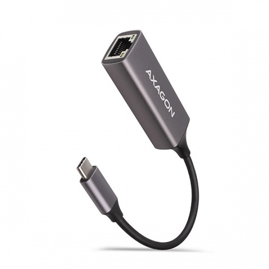 AXAGON ADE-TRC, USB-C 3.2 Gen 1 - Gigabitová sieťová karta Ethernet, automatická inštalácia, titánovo šedá