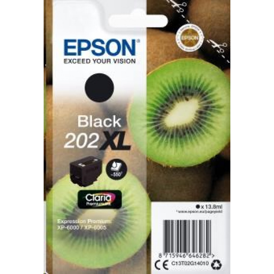 Čierny atrament EPSON "Kiwi" Black 202XL Claria Premium Ink 13,8 ml