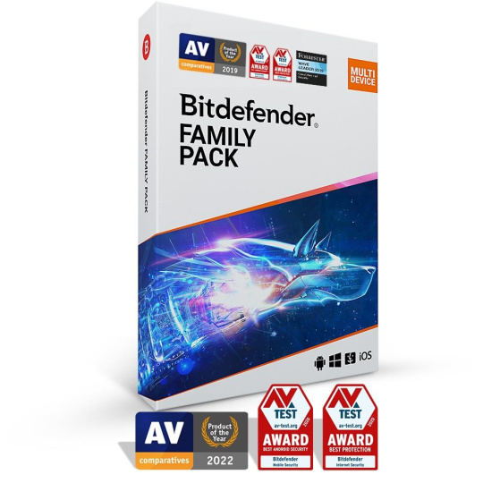 Bitdefender Family pack - 15 zariadení na 3 roky - elektronická licencia na e-mail