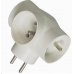 PREMIUMCORD Rozvádzač 230V 10A, 3x okrúhla zásuvka, biely