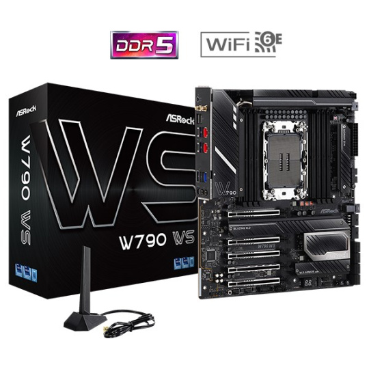 ASRock MB Sc LGA4677 W790 WS, Intel H610, 8xDDR5, WiFi, eATX