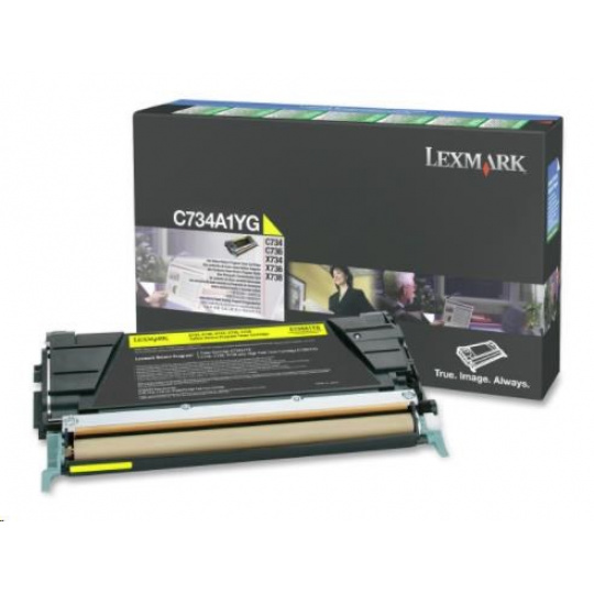 Žltý toner LEXMARK C734, C736, X734, X736, X738 na 6000 strán