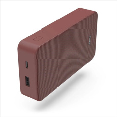 Hama Colour 20, powerbanka 20000 mAh, 3 A, výstup: USB-C, USB-A, červená