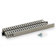 TRITON 19" vyvazovací panel 1U oboustranná plastová lišta, šedá