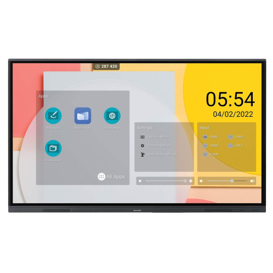 SHARP/NEC LCD 75" Precision Touch PN-L752B, 3840x2160, 350nit, 8,5ms, 16/7, VGA / USB-C / LAN / USB, Windows Ink