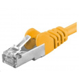 PREMIUMCORD Patch kábel CAT6a S-FTP, RJ45-RJ45, AWG 26/7 0,25m žltý