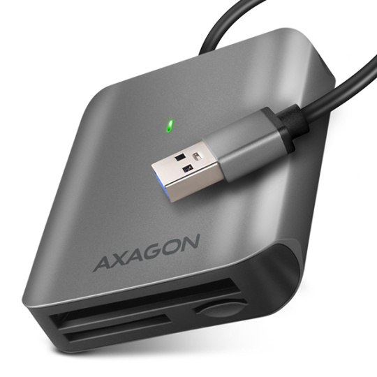 AXAGON CRE-S3, USB-A 3.2 Gen 1 - čítačka kariet SUPERSPEED, 3-slot & lun SD/microSD/CF, podpora UHS-II