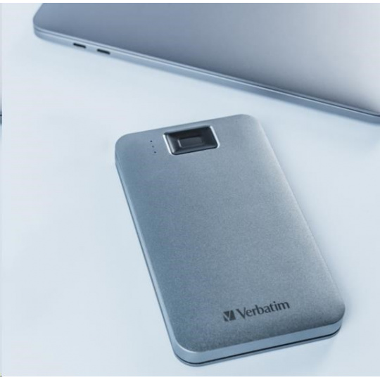 VERBATIM externý HDD 2.5" 2TB, Executive Fingerprint Secure, USB 3.2 Gen 1 / USB-C, sivá