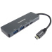 PREMIUMCORD Hub USB-C na 2x USB 3.2 Typ-C +2x USB 3.2, 5G SuperSpeed, Aluminum