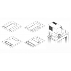 Montážna redukcia TRITON pre klimatizáciu X1 a X2 pre rozvádzač so šírkou 800 x 1000 mm, sivá