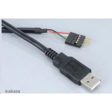 AKASA kábel interný USB na externý USB (typ - M), USB 2.0, 40cm