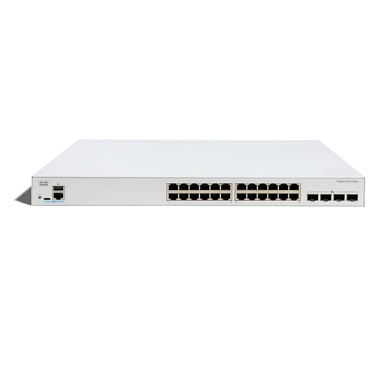 Cisco Catalyst switch C1300X-24T-4X (24xGbE,4xSFP28, 10Gb/s uplink - 25Gb/s stack only) Cisco Catalyst switch C1300X-24T-4X (24xGbE,4xSFP28, 10Gb/s uplink - 25Gb/s stack only)