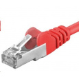 PREMIUMCORD Patch kábel CAT6a S-FTP, RJ45-RJ45, AWG 26/7 0,25m červený