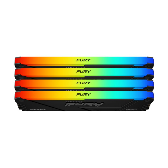 KINGSTON DIMM DDR4 128GB (Kit of 4) 3200MT/s CL16 FURY Beast RGB, XMP