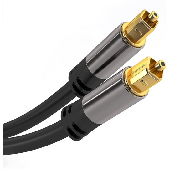 Kábel PremiumCord Toslink M/M, 6 mm, 1,5 m, čierny