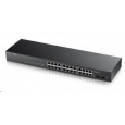 Zyxel GS1900-24 v2 26portový gigabitový webový inteligentný prepínač, 24x gigabitový RJ45, 2x SFP, bez ventilátora