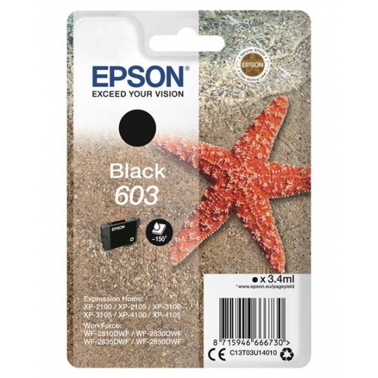 Čierny atrament EPSON Singlepack "Starfish" Black 603