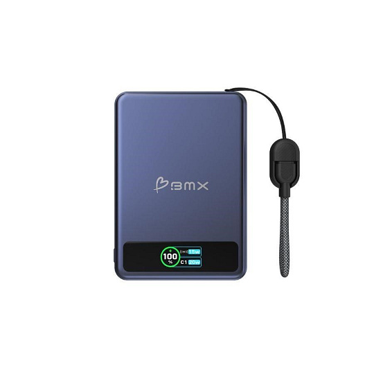 BMX SolidSafe™ 5K Solid-State Magnetic Power Bank, Blue