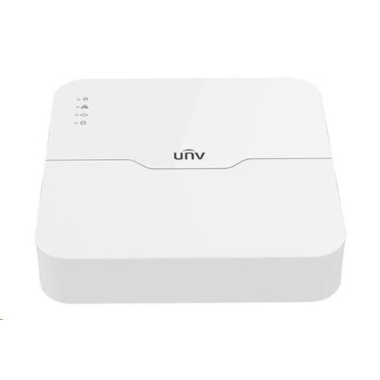 Uniview NVR, 4 kanály, 4xPoE(max.54W), H.265,1x HDD (max.6 TB), priepustnosť 64/48 Mb/s, HDMI, VGA, 2x USB 2.0, zvuk, ONVIF