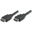 MANHATTAN HDMI kábel s Ethernetom, HEC, ARC, 3D, 4K, tienený, 1 m, čierny