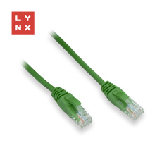 LYNX UTP patch kabel Cat5e, PVC, CCA, 0,3m, zelený (balení obsahuje 10ks) LYNX UTP patch kabel Cat5e, PVC, CCA, 0,3m, zelený (balení obsahuje 10ks)