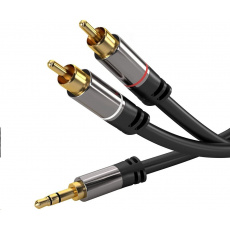 Kábel PREMIUMCORD, Jack 3.5mm-2xCINCH M/M 5m