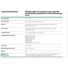 HPE MSA 2060 LFF 2x16Gb FC (4port Controller+4x16Gb SFP FC XCVR) 240TB (12x20TB/7.2k SATA) Storage Array Smart Choice HPE MSA 2060 LFF 2x16Gb FC (4port Controller+4x16Gb SFP FC XCVR) 240TB (12x20TB/7.2k SATA) Storage Array Smart Choice