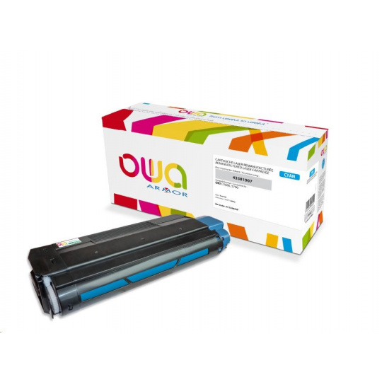 OWA Armor toner pre OKI C5600, C5700, 2000 strán, 43381907, modrá/kyanová