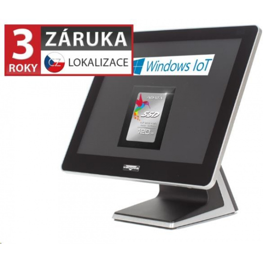 Virtuos AerPOS PP-9667CV, 17" LCD LED 350, i3, 4GB, 120GB SSD, Win 10 IoT. kapacitné, bezrámové