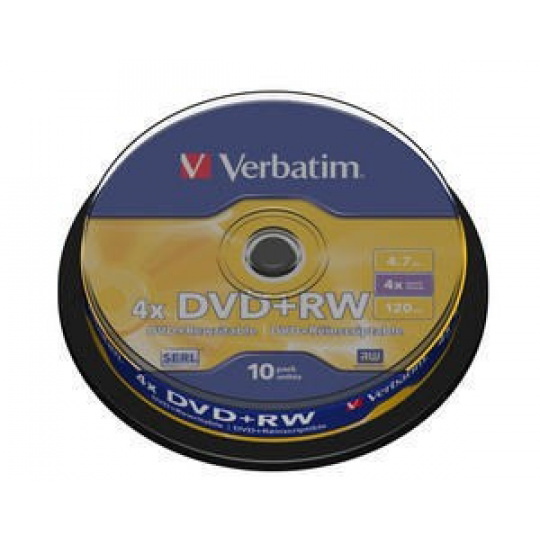 VERBATIM DVD+RW(10-Pack)Spindle4x/DLP/4.7GB