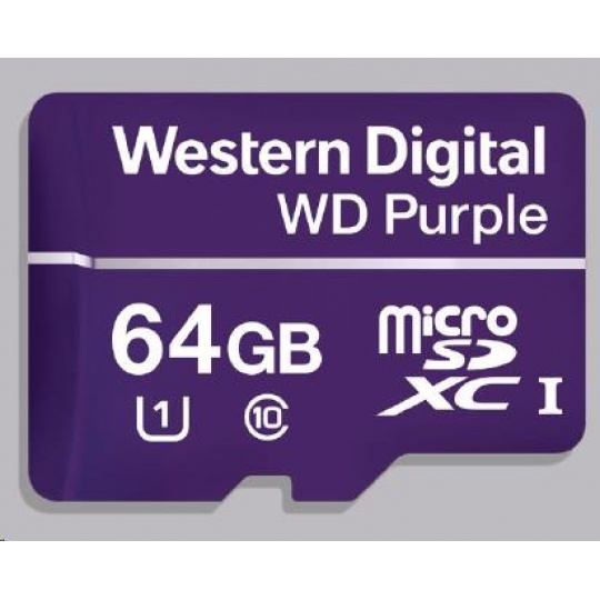 Karta WD MicroSDXC 64 GB fialová WDD064G1P0C Trieda 10, 16 TBW