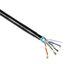 FTP kabel PlanetElite, Cat5E, drát, dvojitý venkovní PE+PE, Dca, černý, 305m, cívka FTP kabel PlanetElite, Cat5E, drát, dvojitý venkovní PE+PE, Dca, černý, 305m, cívka