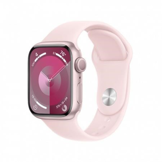 APPLE Watch Series 9 GPS 45mm Pink Aluminium Case with Light Pink Sport Band - S/M