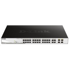 D-Link DGS-1210-28MP 28-portový gigabitový Smart+ PoE switch, 24x GbE PoE+, 4x RJ45/SFP, PoE 370W