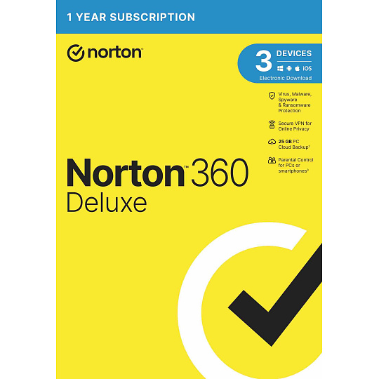 NORTON 360 DELUXE 25GB +VPN 1 používateľ pre 3 zariadenia na 1 rok ESD NORTON 360 DELUXE 25GB +VPN 1 používateľ pre 3 zariadenia na 1 rok ESD