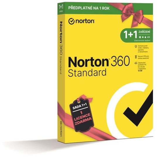 NORTON 360 STANDARD 10 GB + VPN, 1+1 používateľ pre 1 zariadenie na 1 rok BOX