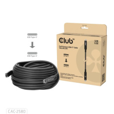 Club3D Kabel USB-C, 10 Gbps, 4K120Hz, 8K60Hz, 60W, Bi-directional, 15m, černá Club3D Kabel USB-C, 10 Gbps, 4K120Hz, 8K60Hz, 60W, Bi-directional, 15m, černá